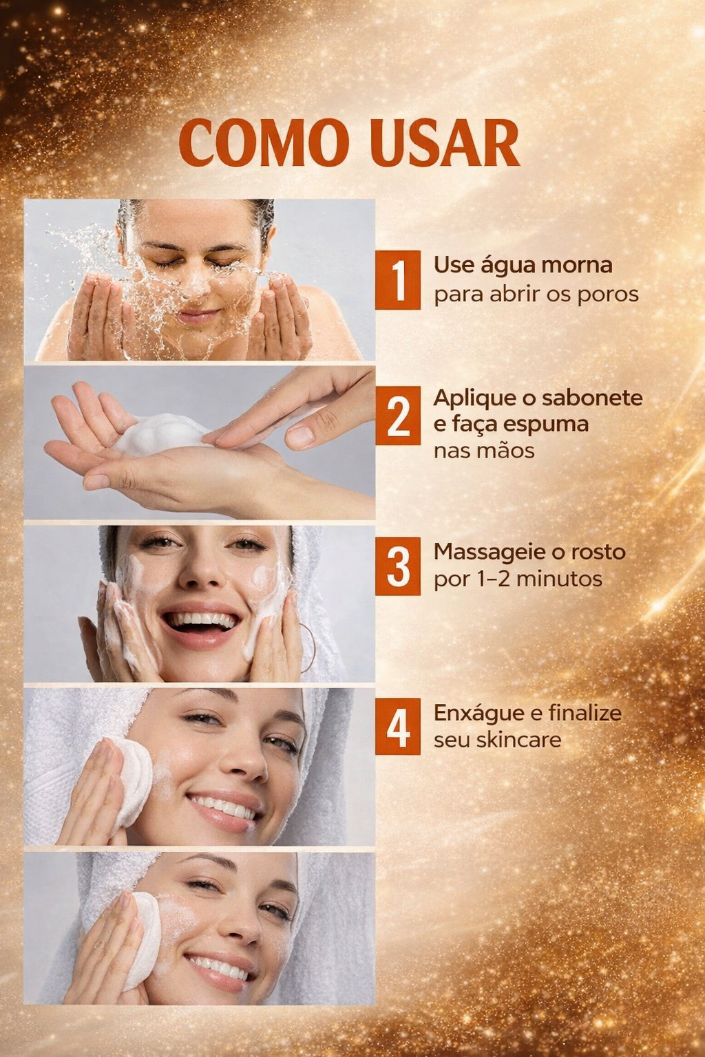 Limpador Facial Vitamina C + Ácido Hialurônico 150ml | Limpeza Profunda e Hidratação